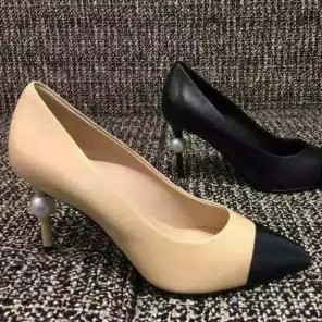 2016 chanle women shoes in Sheepskin Leather Heel Height 8.5cm