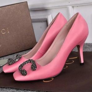 2016 gucci Latest women shoes in silk Heel Height 8.5cm