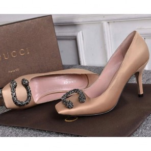 2016 gucci Latest women shoes in silk Heel Height 8.5cm