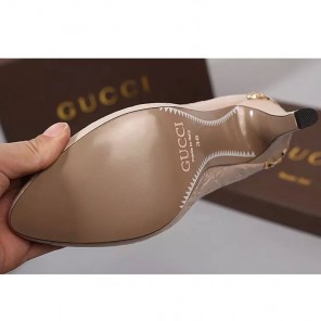 2016 gucci women high-heeled shoes in Calfskin leather 9CM