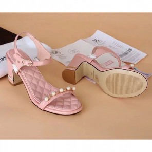 2016 new arrivals chanle Sandals in Calfskin leather Heel Height 7cm