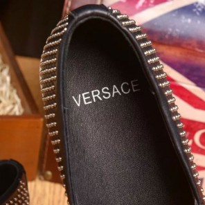 2016 versace women Cowhide leather lovers shoes with Rivet