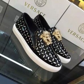 2016 versace women Flats shoes in Calfskin leather inside sheepskin leather