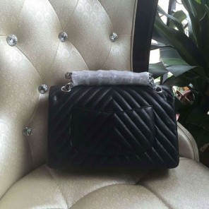 2017 Chanel Classic Flap Bag Original Leather 1112 Silver hardware