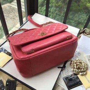 2017 Chanel Classic Top Handle Bag Original Caviar Leather A79291 Pink