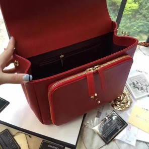 2017 Chanel Classic Top Handle Bag Original Caviar Leather A79291 Red