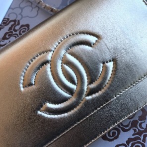 2017 Chanel Flap Shoulder Bag Gold Sheepskin Leather A33817 Gold