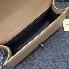 2017 Chanel Le Boy Flap Shoulder Bag Apricot Original Caviar Leather A67086