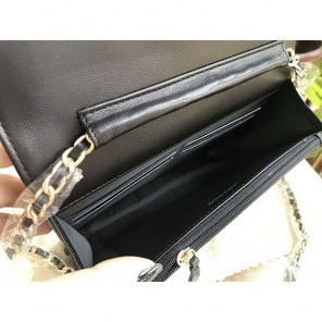 2017 Chanel Le boy WOC bag A80387 Black Original Lambskin Leather