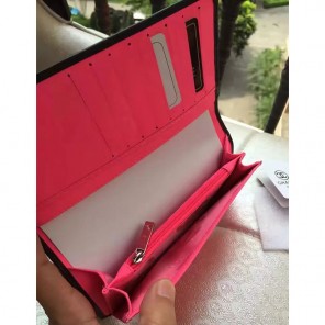 2017 Chanel Original Calfskin Leather Black CC Logo Bi-Fold Wallet A26717 Black