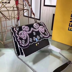 2017 Fendi KAN I handbag in calfskin leather A6205388