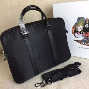 2017 Prada Original Nylon with Calfskin leather Men Tote Shoulder Bag VA0871
