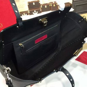 2017 Valentino ROCKSTUD NOIR MEDIUM TOTE 0973