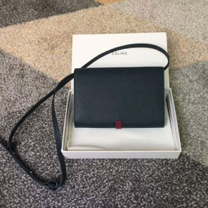 2018 CELINE CLUTCH ON STRAP IN GRAINED AND SHINY CALFSKIN