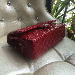 2018 Chanel 2.55 Series Flap Bag Original Patent Leather 1112 Silver hardware