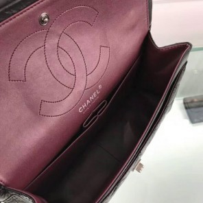 2018 Chanel Classic Flap Bag Original Glazed Crackled Leather