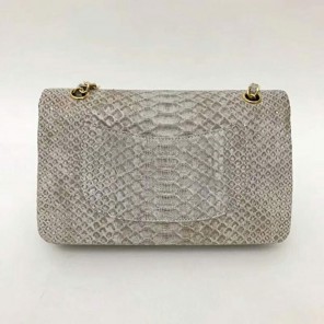 2018 Chanel Classic Flap Bag Original Python Leather