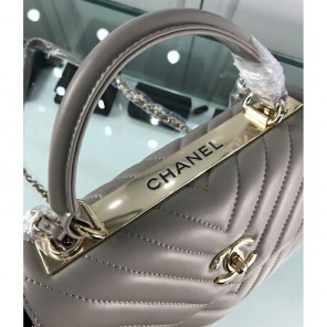 2018 Chanel Classic Top Handle Bag Original Lambskin Leather