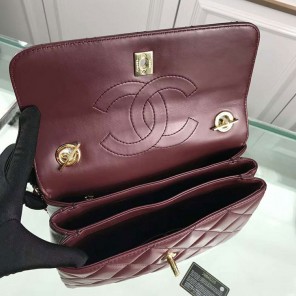 2018 Chanel Classic Top Handle Bag Original Lambskin Leather