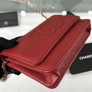 2018 Chanel WOC A33814 Original Caviar Leather Mini Flap Bag
