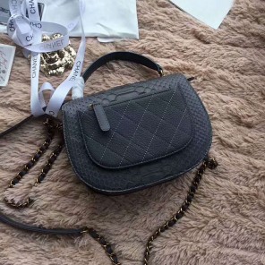 2018 Chanel messenger bag Real Python leather