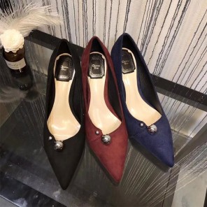 2018 Dior women shoes in velvet Heel 7cm