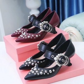 2018 Miu Miu women shoes in Calfskin