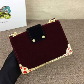 2018 Prada Women velvet shoulder bag