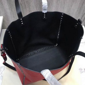 2018 Valentino Garavani Guitar Rockstud Rolling Double reversible tote in calfskin