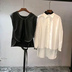 2018 chanel leather Jacket and Blouses