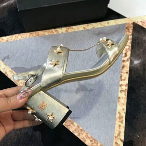 2018 chanle women Sandal in Calfskin Heel 8cm