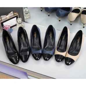 2018 chanle women shoes in Calfskin leather Heel 6cm