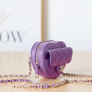 2022 chanel Heart Zipped Arm Coin Purse