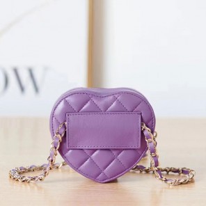 2022 chanel Heart Zipped Arm Coin Purse
