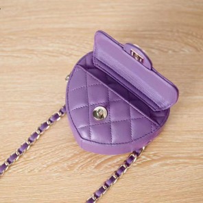2022 chanel Heart Zipped Arm Coin Purse