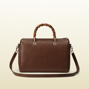 Bamboo shopper leather boston bag
