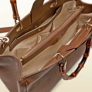 Bamboo shopper leather tote