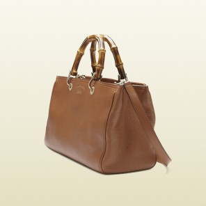 Bamboo shopper leather tote