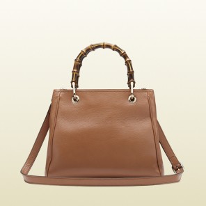 Bamboo shopper leather tote