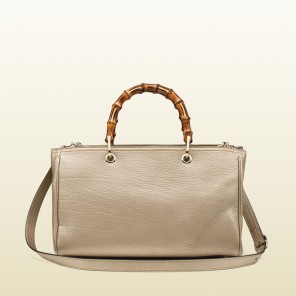 Bamboo shopper leather tote