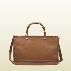 Bamboo shopper leather tote