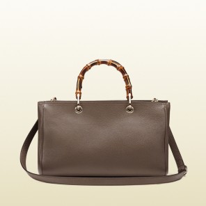 Bamboo shopper leather tote