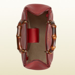 Bamboo shopper mini leather top handle bag