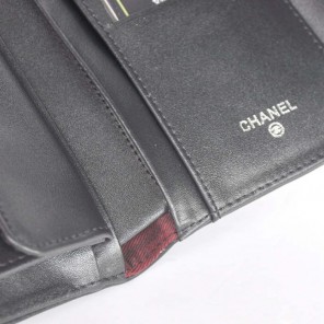 Boy Chanel A88733 Black Matelasse Long Wallet Silver