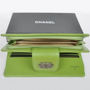 Boy Chanel Matelasse Continental Wallet A082 Light Green