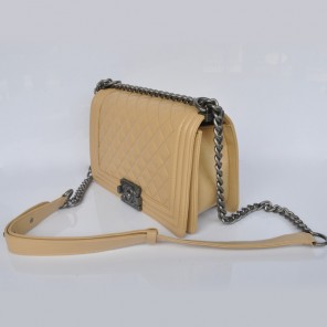 Boy Chanel Small Flap Shoulder Bag Sheepskin Leather A67086 Apricot