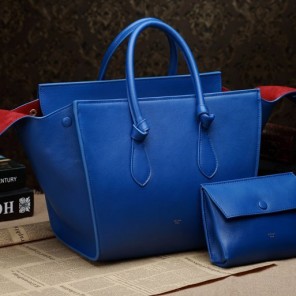 Celine Tie Nano Top Handle Bag Original Leather C3052 Blue