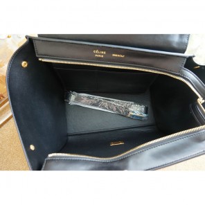 Celine Trapeze Bag Croco Ferrari Suede Leather C6608 Black