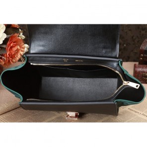 Celine mini Trapeze Top Handle Bag Original Leather 3342S Black&Green