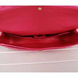 Chanel 1113 Classic Flap Bag Rose Sheepskin Gold